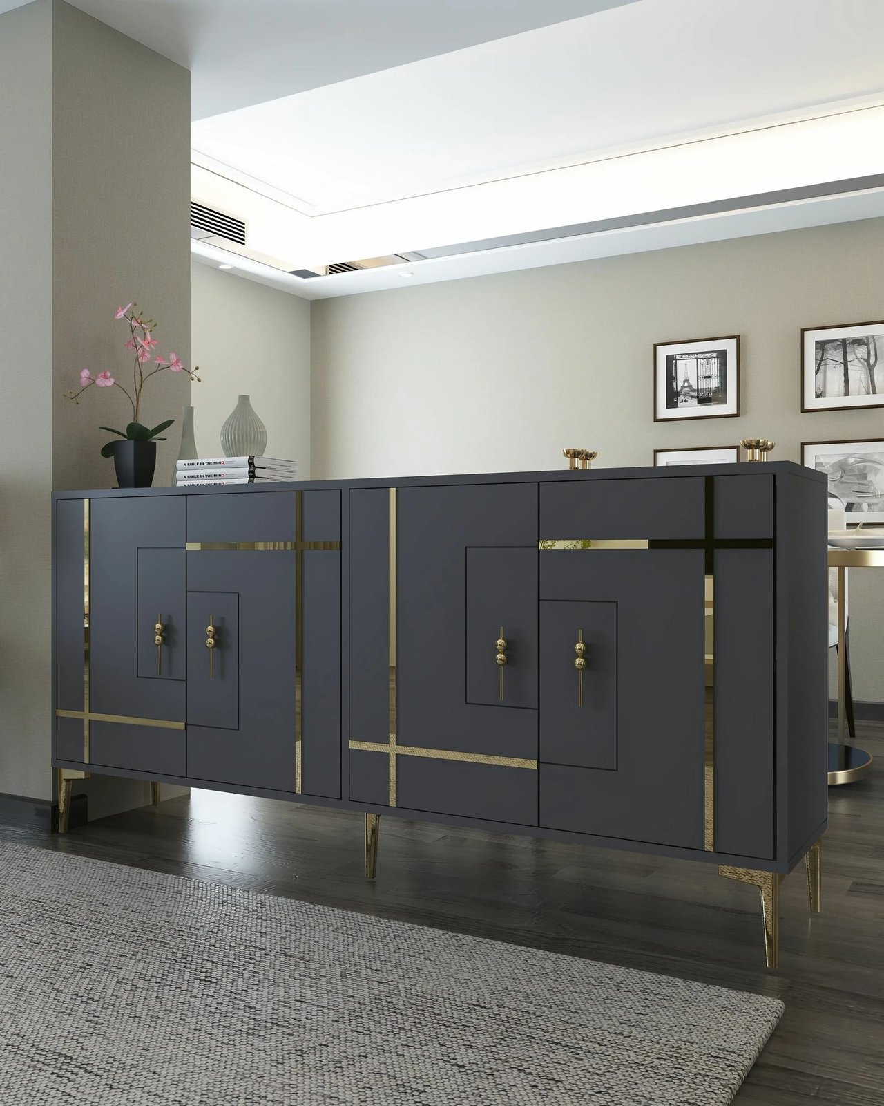 Konsol Skye Decor, antracit, ari