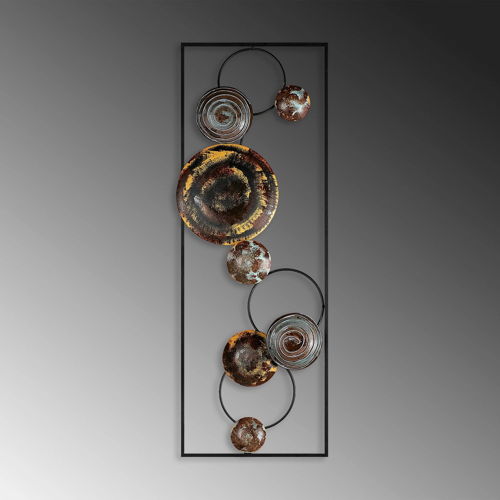 Aksesor dekorativ metalik për mur Wallity, teksturë, shumëngjyrësh - 5