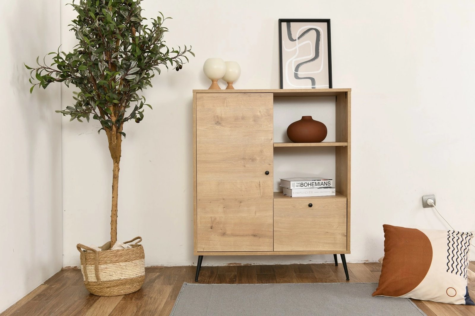 Dollap multifunksional, ngjyrë lisi, Skye Decor, Calvin