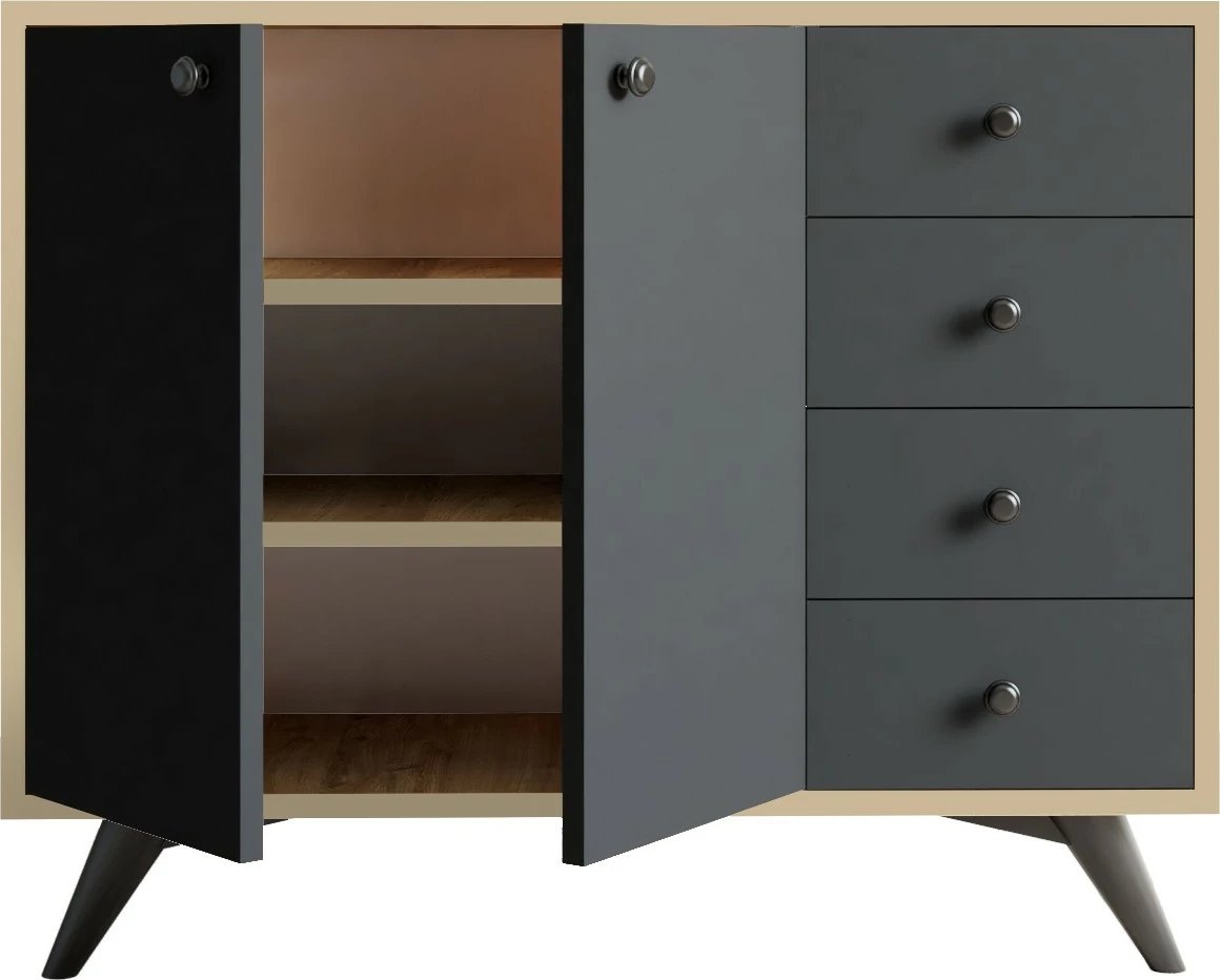 Dollap shumëpërdorimësh Skye Decor, ngjyrë lis, antracit