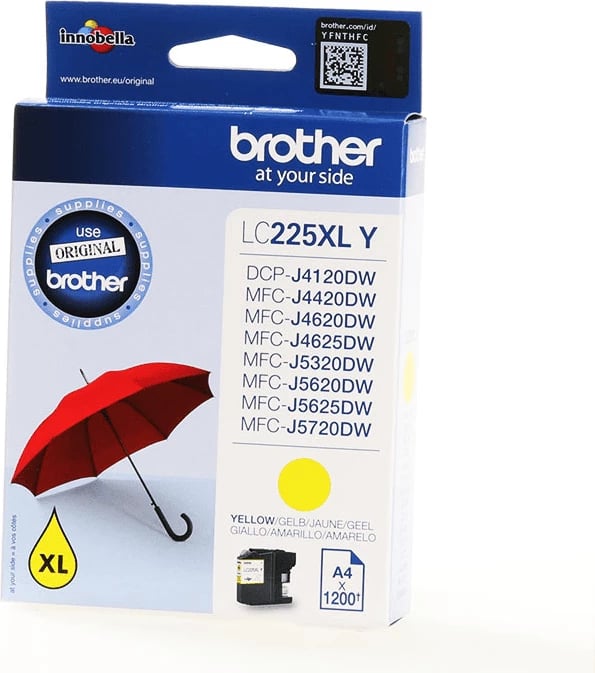 Fishek boje, Brother, LC-225XLY, XL, 11.8 ml, deri 1200 faqe, e verdhë