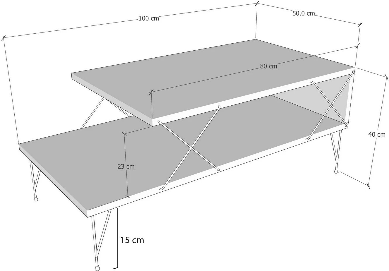 Tavolinë kafeje Hanah Home, Loire, ngjyrë ari, travertin