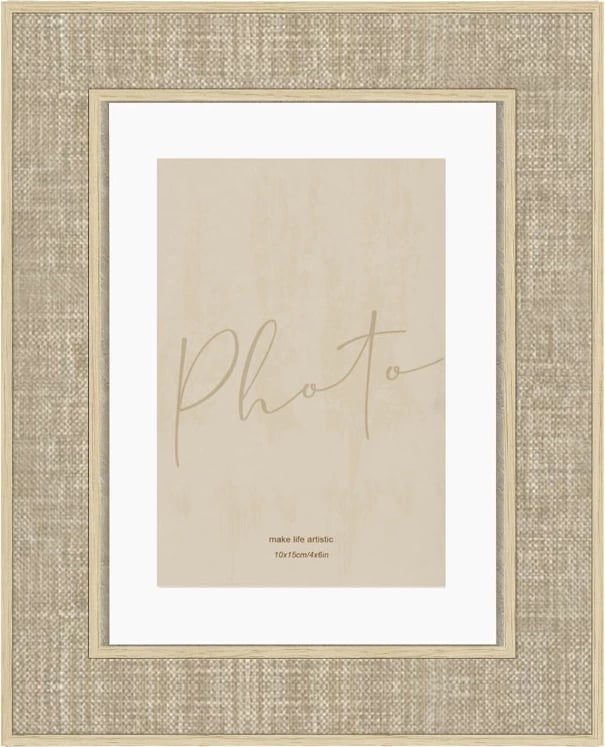 Kornizë foto LINO, MDF, xham, bezhë-natyrale, 20.6x2x25.6 cm