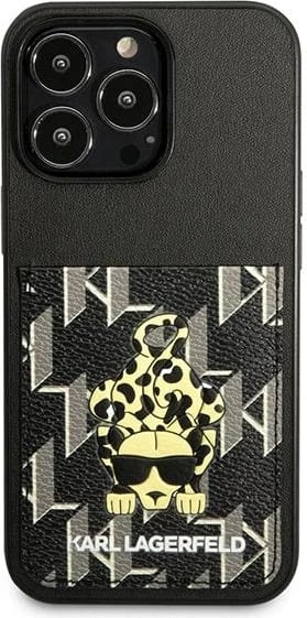 Mbështjellës Karl Lagerfeld Karlimals Cardslot për iPhone 13 Pro / iPhone 13, i zi