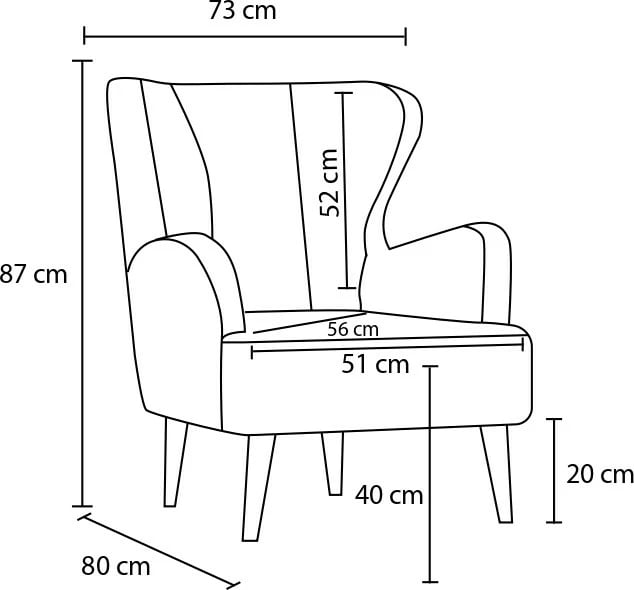 Karrige krahu Atelier del Sofa, Karina Prestij, ngjyrë gri