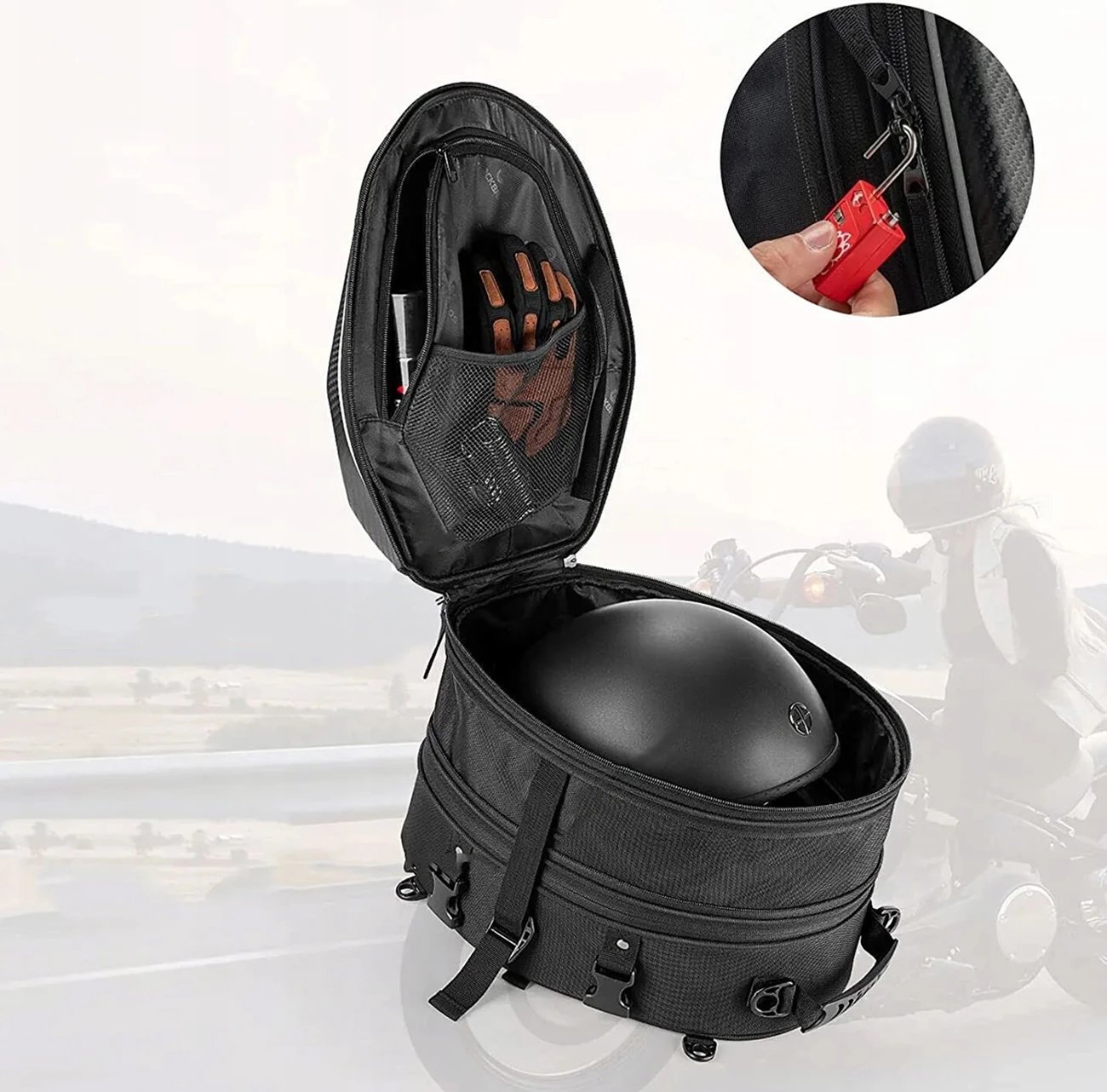 Çantë motoçiklete Rockbros 30140026001, 20-35L, e zezë