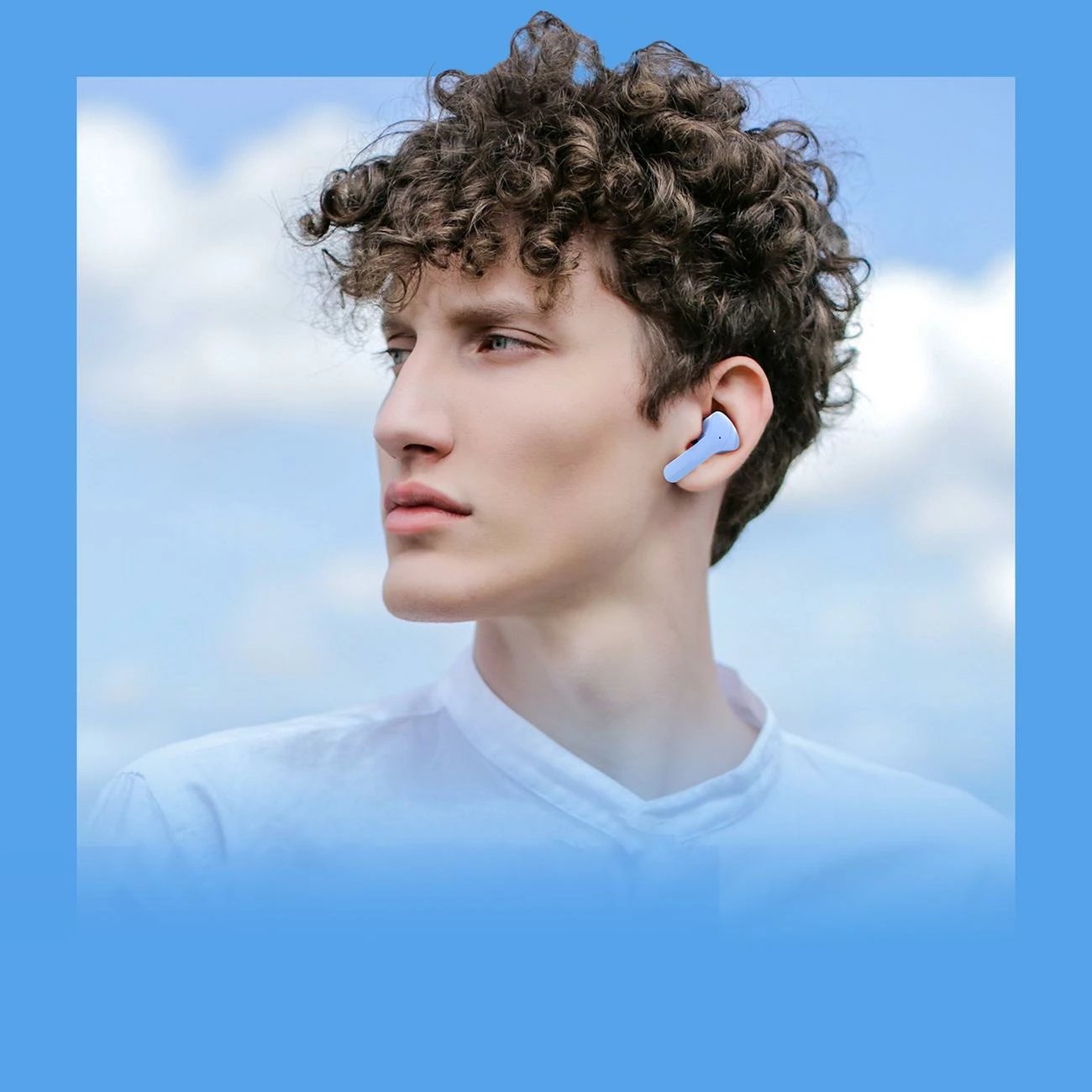 Kufje Acefast T6 TWS wireless, Bluetooth, me ekran LED, Light Blue