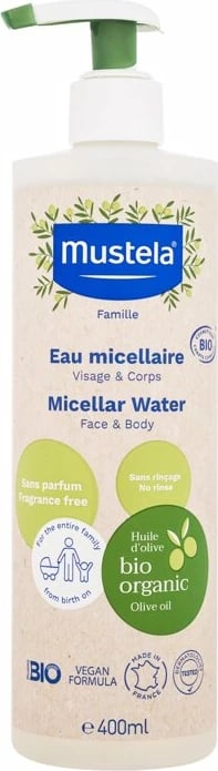 Ujë micelar Mustela Bio për fëmijë, 400ml