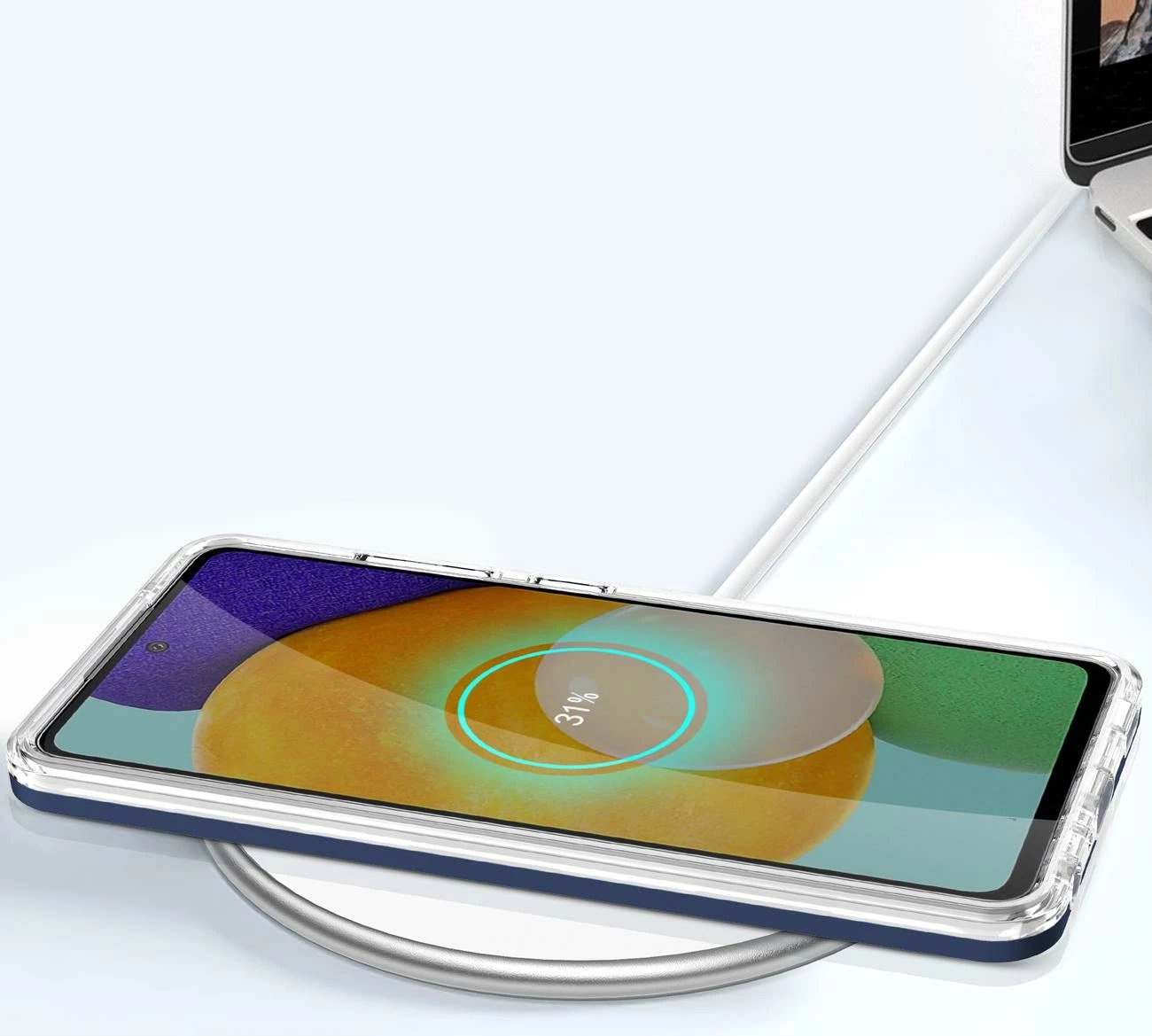 Mbështjellës Hurtel Hybrid Armor Clear 3 in 1 për Samsung Galaxy A73, Blu/Transparent