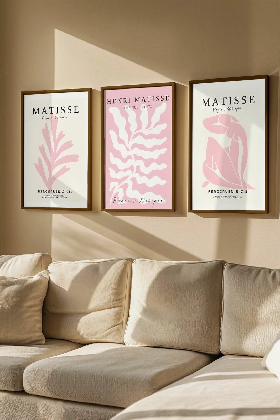 Set pikturash dekorative me kornizë, 3 copë, Wallity, Artvmodel8-Kahve