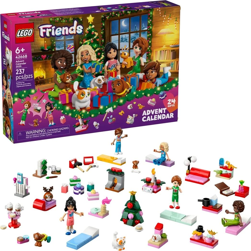 Kalendar advent LEGO Friends 42668, 237 pjesë, 5 minifigura, për fëmijë, shumëngjyrësh
