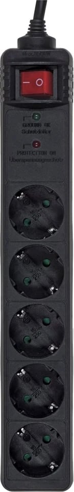 Mbrojtës nga rrymat e tepërta EnerGenie SPG5-C-15, me 5 dalje AC, 250 V, i zi
