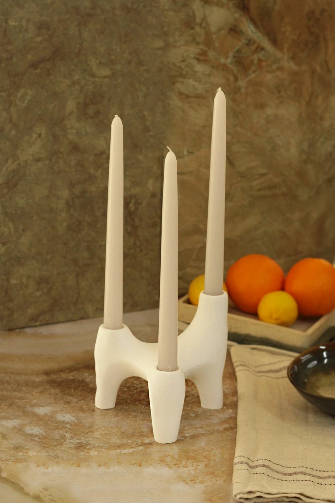 Set shandanësh (4 copë), tre këmbësh, ngjyrë e bardhë, Evila Originals