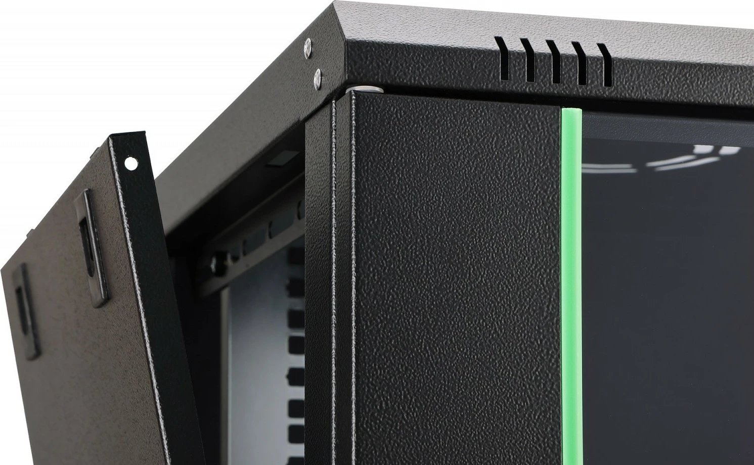 Kabinet rrjeti i montueshëm në mur, Digitus DN-37105, 19" 9U, 474x600x450 mm, derë xhami, ngarkesë 60 kg, i pa-montuar, zi