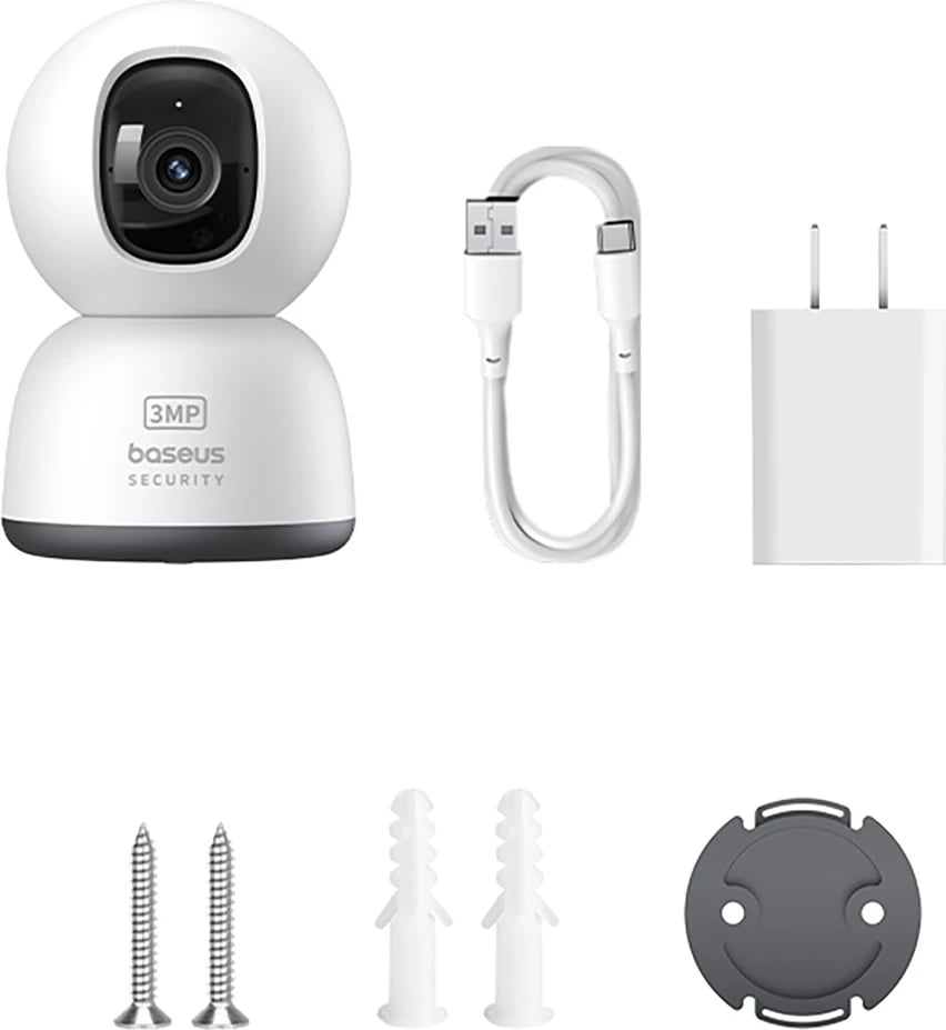Kamerë sigurie Baseus Security P1 Lite 2K, për ambiente të brendshme, Bardhë