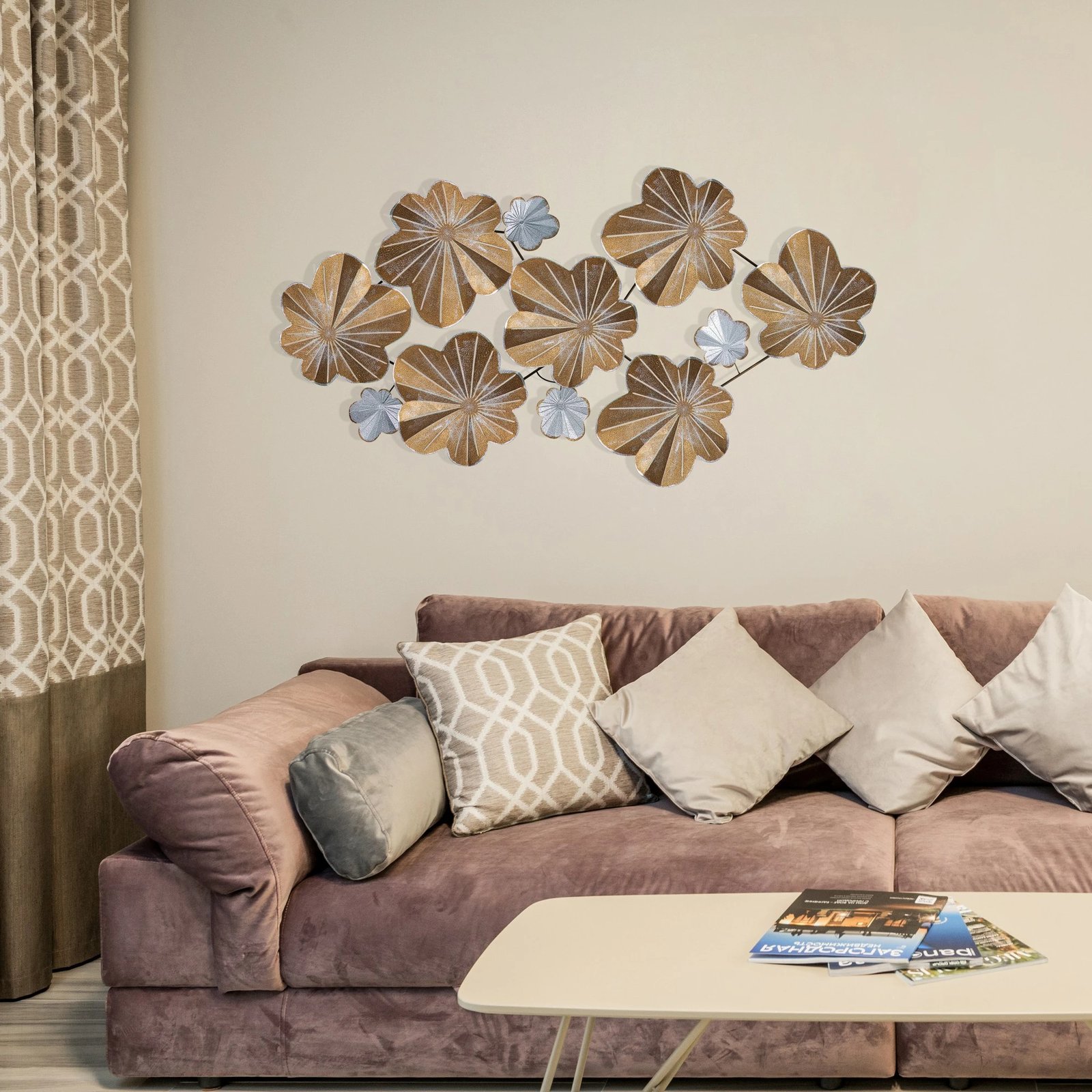 Aksesor dekorativ muri prej metali Wallity, Kadem 2, shumëngjyrësh, 125x14x61.5cm