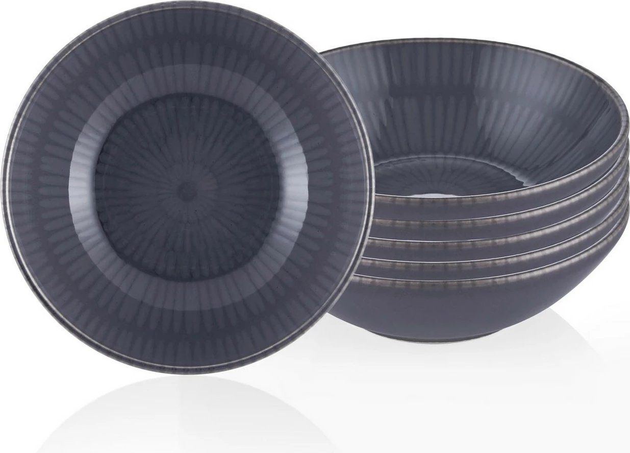 Set pjatash të thella (6 copë), Hermia, gri, NON0004
