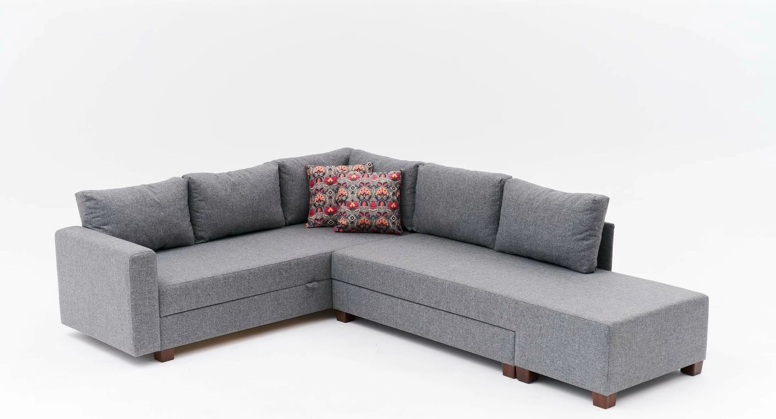 Kënd-sofë krevate Atelier del Sofa, Ali majtas, ngjyrë gri