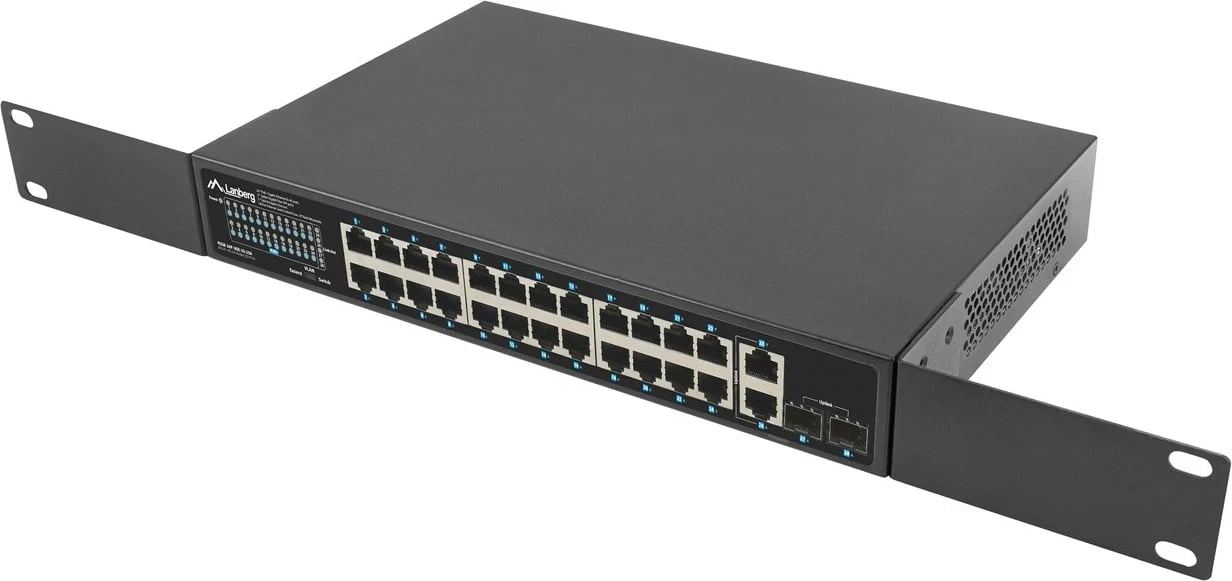 Switch Lanberg RSGE-24P-2GE-2S-250, 24 porte, i pa menaxhuar