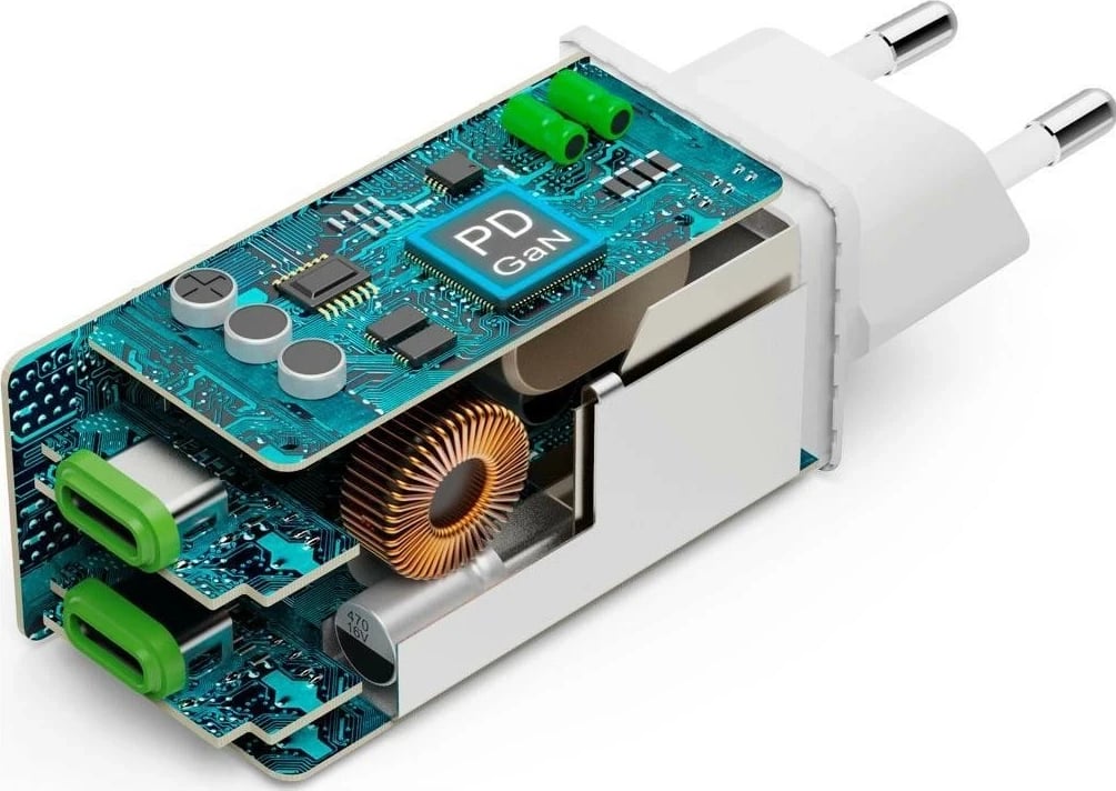 Karikues rrjeti Hama 65W GaN PD/QC 2x USB-C, bardhë