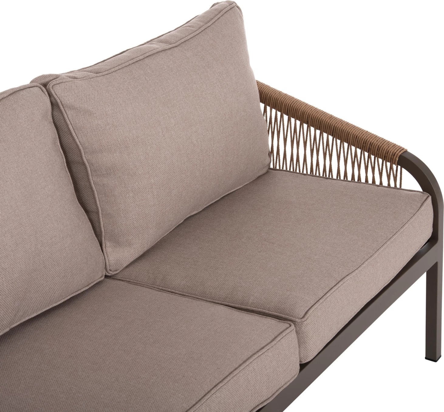 Set salloni për jashtë 4 pjesë MAERLY FH6056.04 ngjyrë shampanjë alumini-pe litar-bezh jastëkë