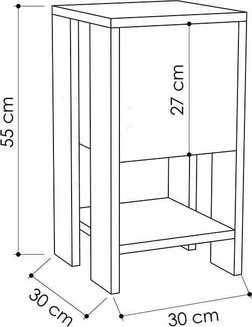 Komodinë Ema ngjyrë e bardhë 30x30x55cm