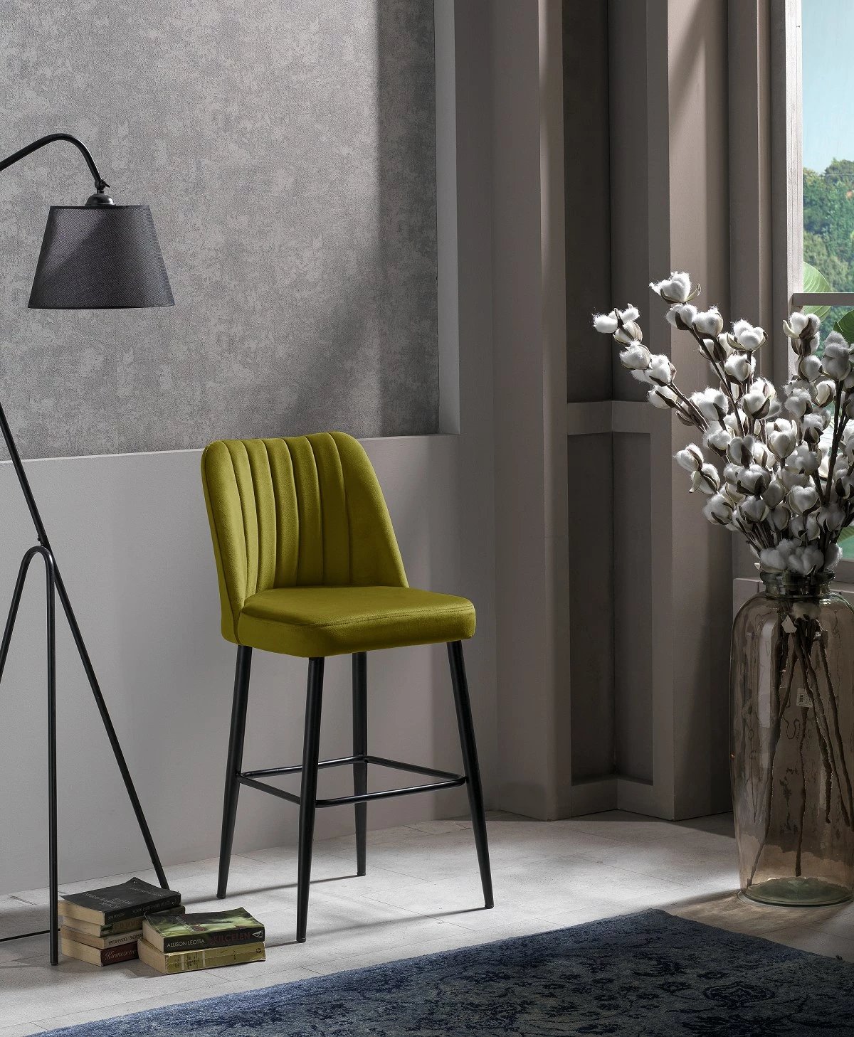 Set karrigesh për bar (2 copë), Hanah Home, Vento - e verdhë