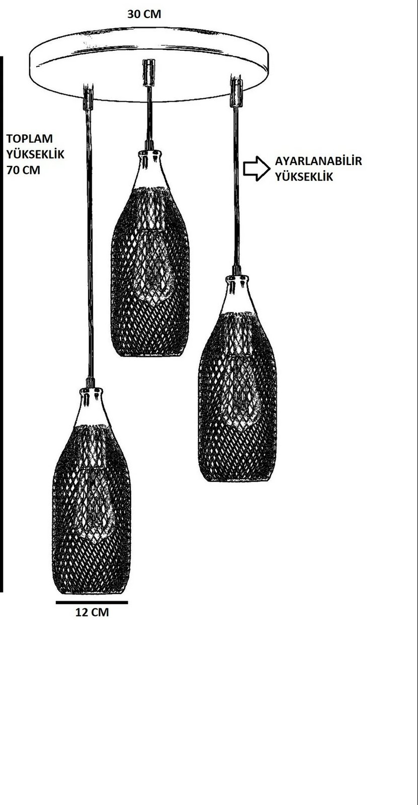 Llambë tavani Opviq Rio, 3 drita, metal i zi