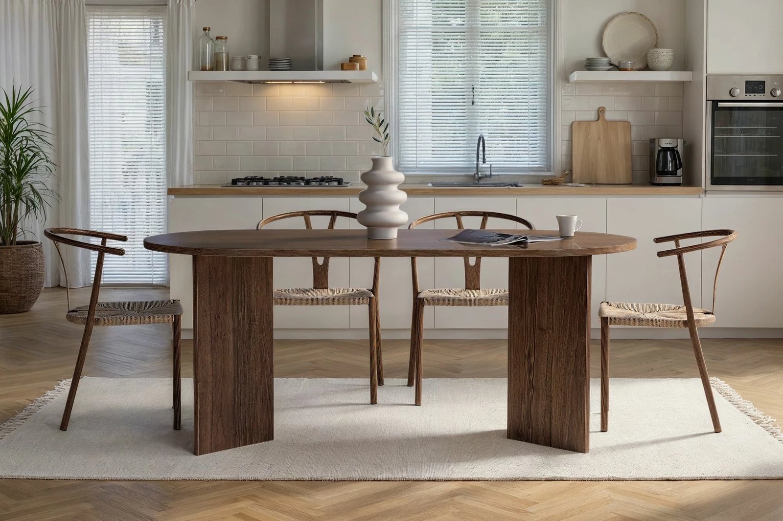 Tavolinë ngrënieje Nordure, ngjyrë arre, Sablin - Venezia