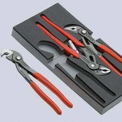 Set pincash Knipex, 4 copë, dorezë e kuqe