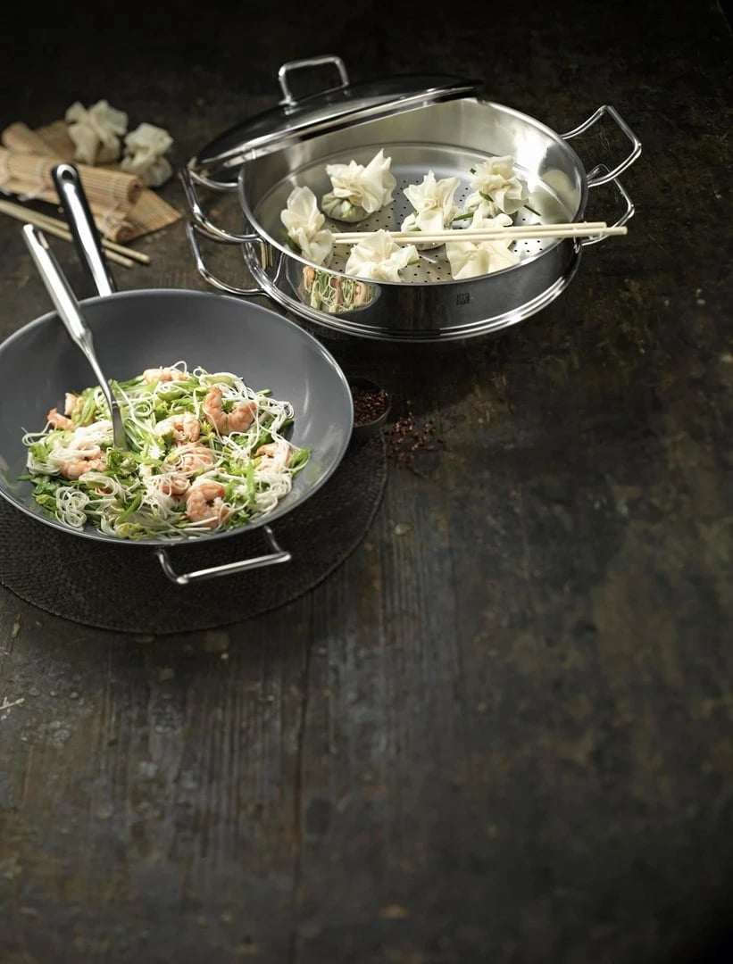 Tigan wok ZWILLING Plus 40992-032-0, 32 cm, Gri