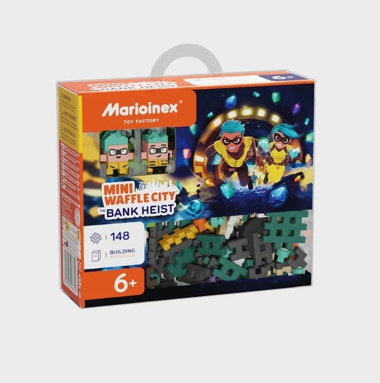 Set lodrash ndërtimi Marioinex Mini Waffle City Bank Heist, 148 pjesë, shumëngjyrëshe
