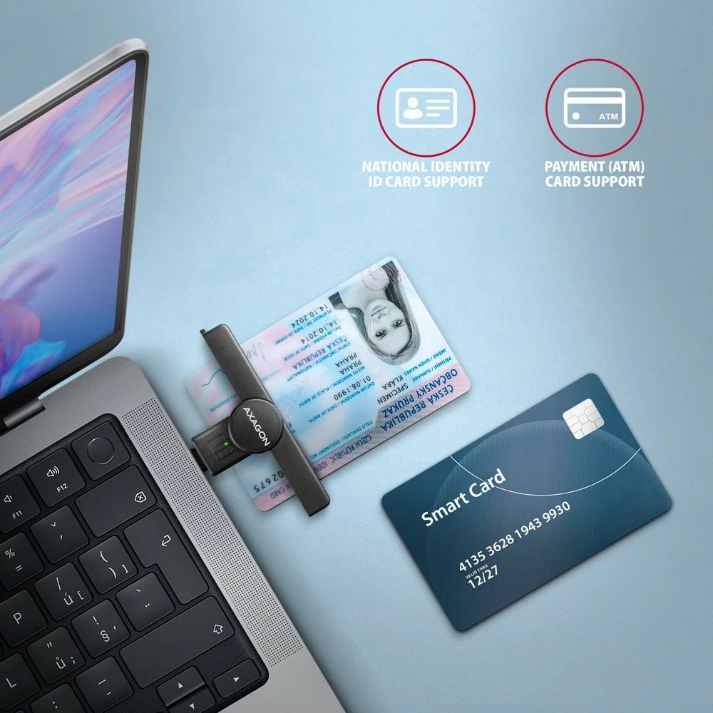 Lexues kartelash Smart AXAGON CRE-SMPC, USB-C, i zi