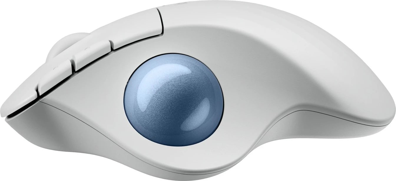 Maus Logitech 910-007030, dorë e djathtë, Trackball, RF Wireless + Bluetooth, 2000 DPI, Blu, Bardhë