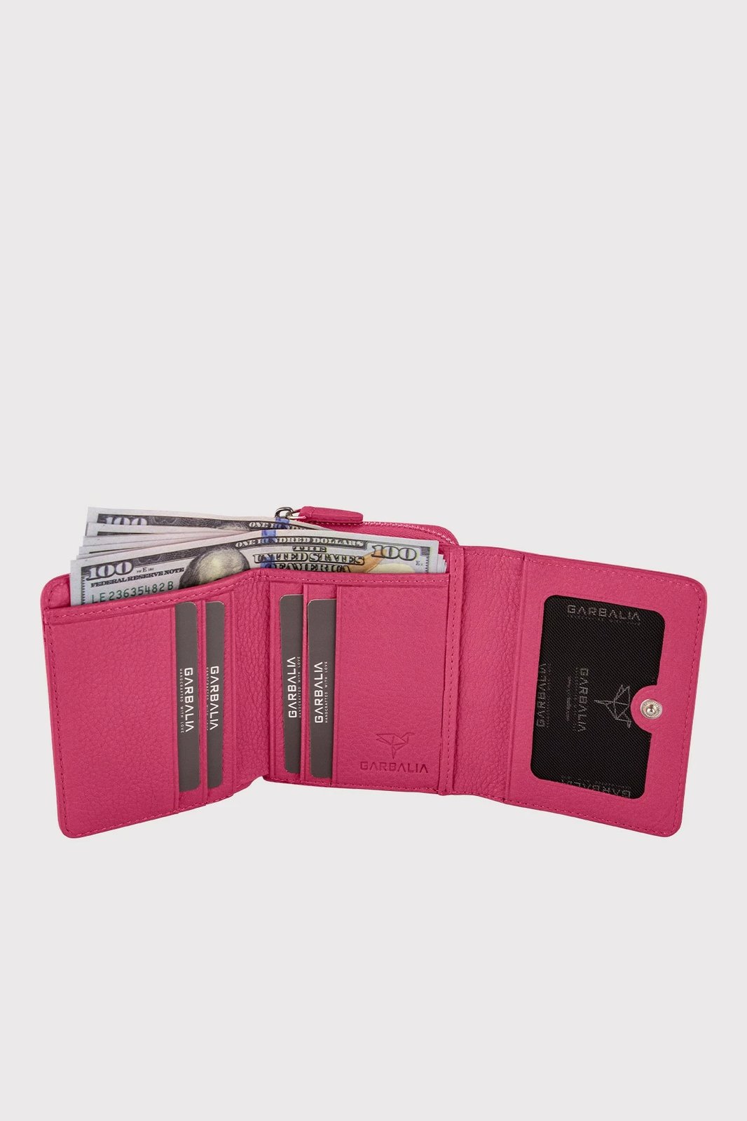 Portofol për gra, lëkurë natyrale, ngjyrë fuchsia, Zoozie Bags, Moon