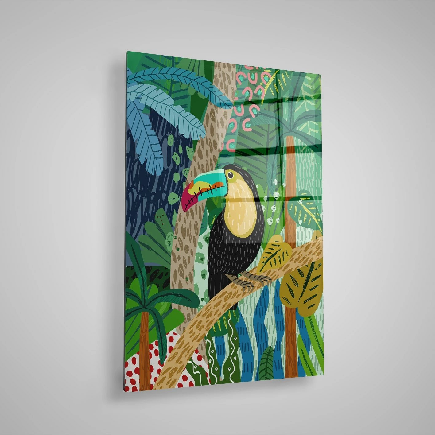 Pikturë dekorative prej xhami të temperuar, shumëngjyrëshe, CAM3754 - 50x70cm