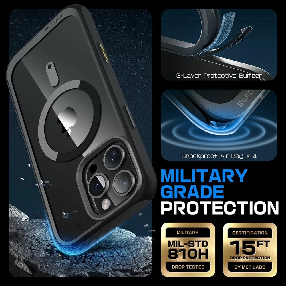 Mbështjellës Supcase UB Mag për iPhone 16 Pro Max, MagSafe, Zi