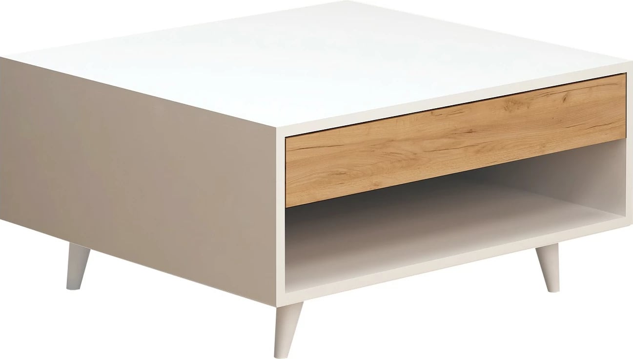 Tavolinë kafeje Hanah Home, Silla, ngjyrë lis dhe e bardhë