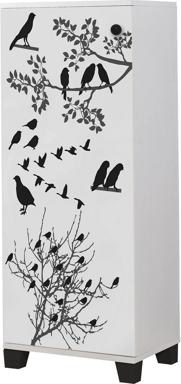 Dollap për këpucë, dizajn me shpendë, i bardhë, Filinta Manyas