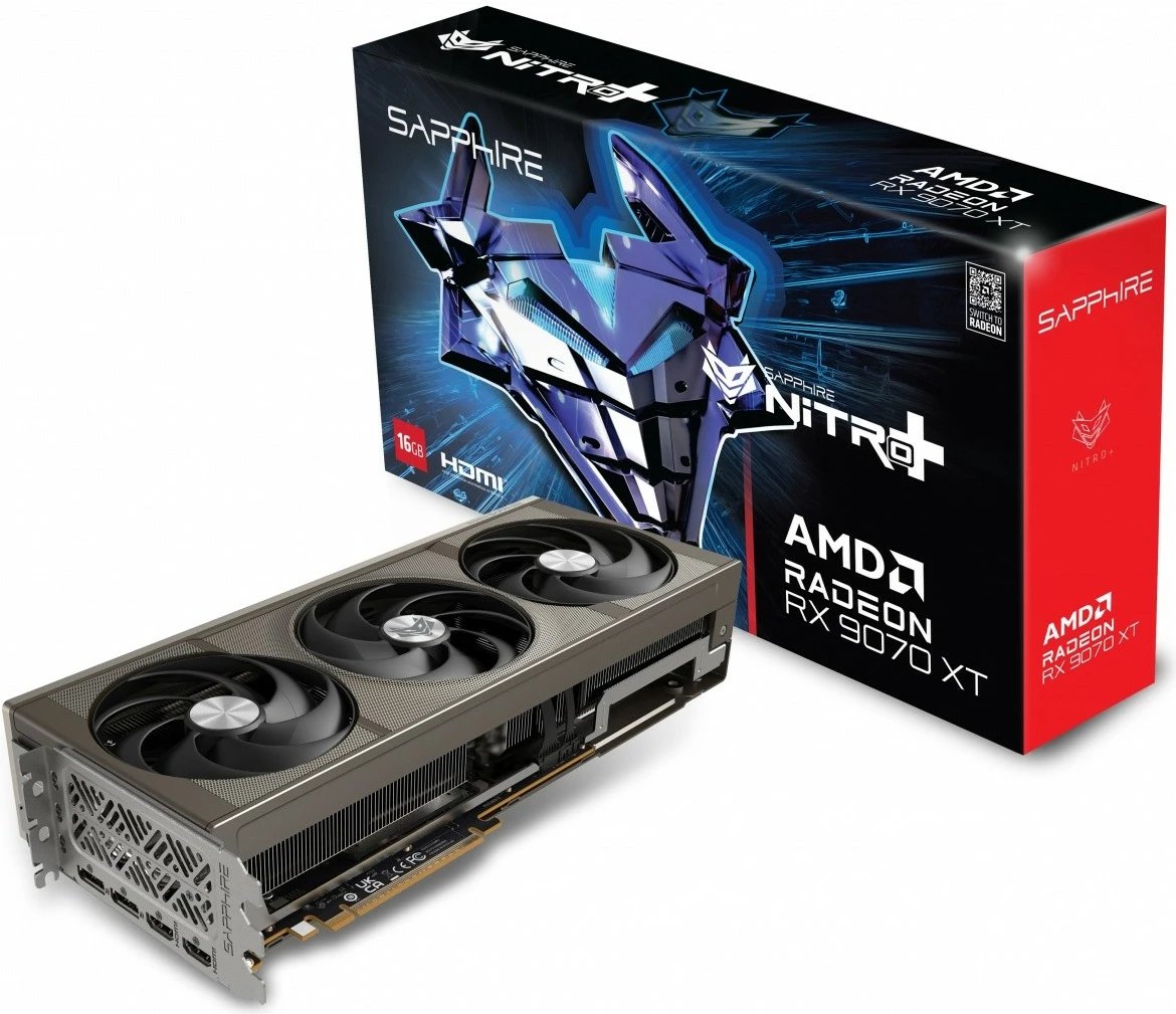 Kartë grafike Sapphire Radeon RX 9070 XT NITRO+ GAMING OC, 16GB GDDR6, 256-bit, 2DP/2HDMI