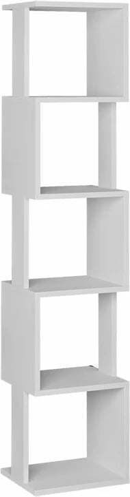 Raft librash kolonë Piri, ngjyrë e bardhë, melaminë, 35x30x161cm
