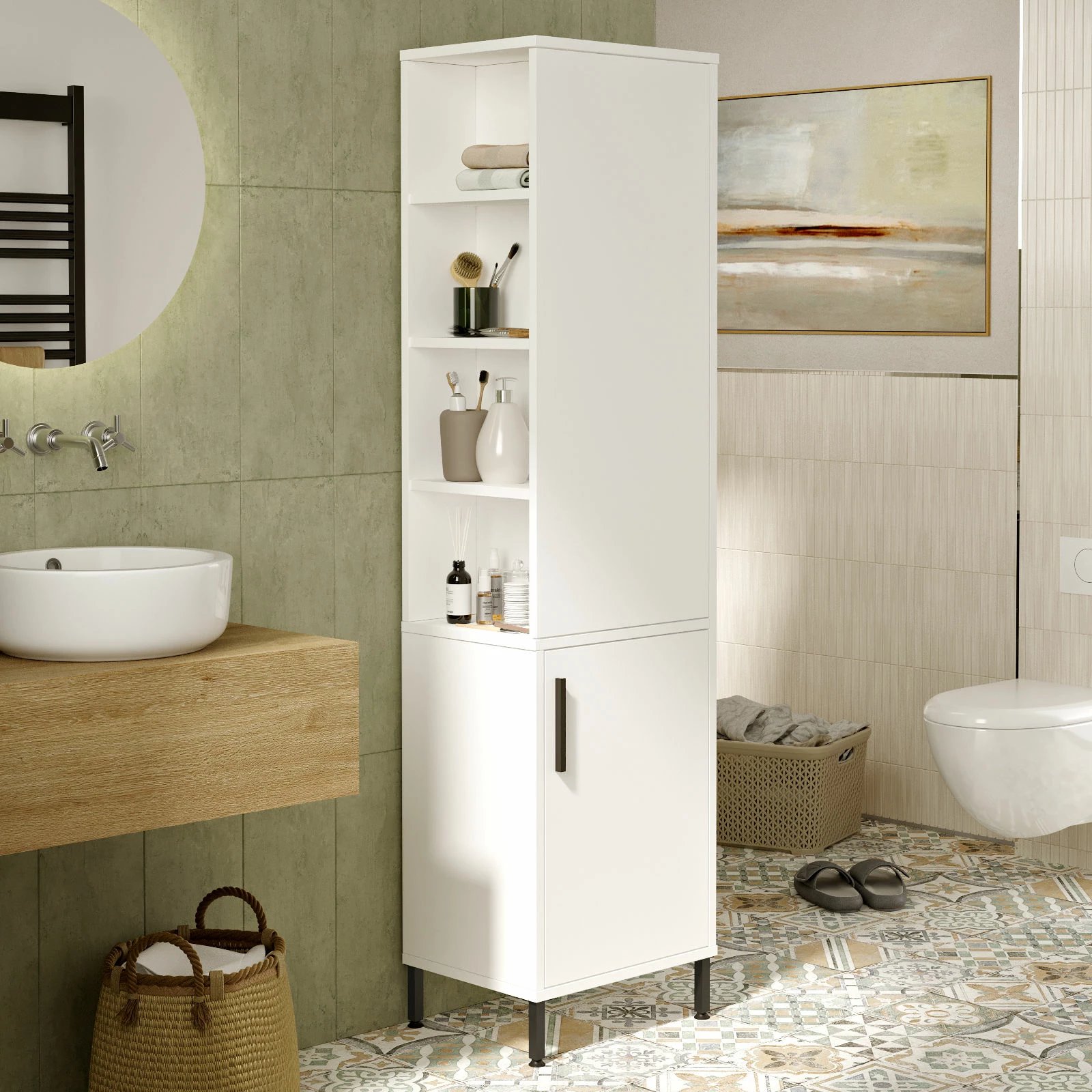 Dollap shumëpërdorimësh, ngjyrë e bardhë, Hanah Home, Vı1-W