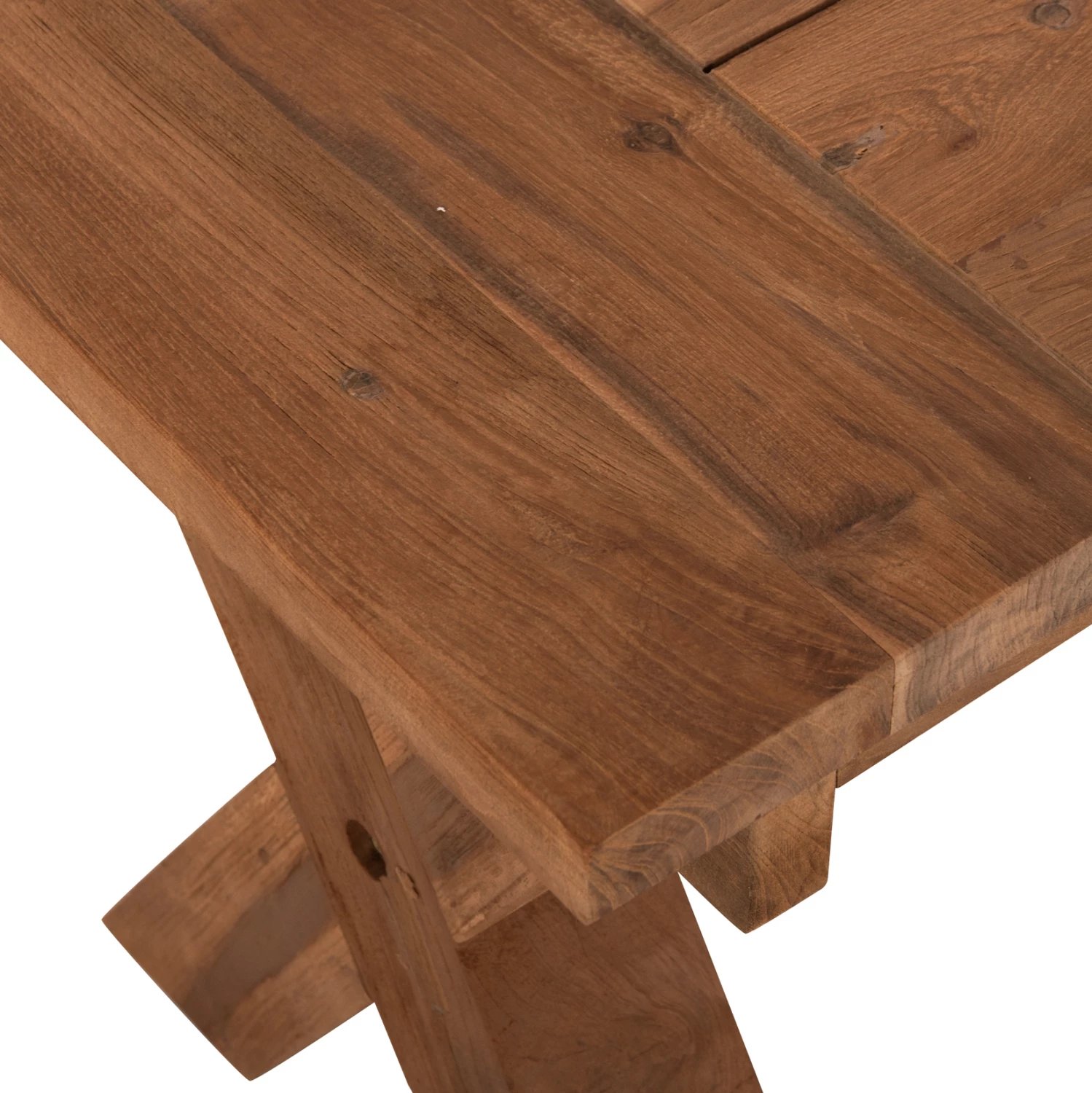 Stol për jashtë, dru TEAK i ricikluar, ngjyrë natyrale, 220x40x45H cm