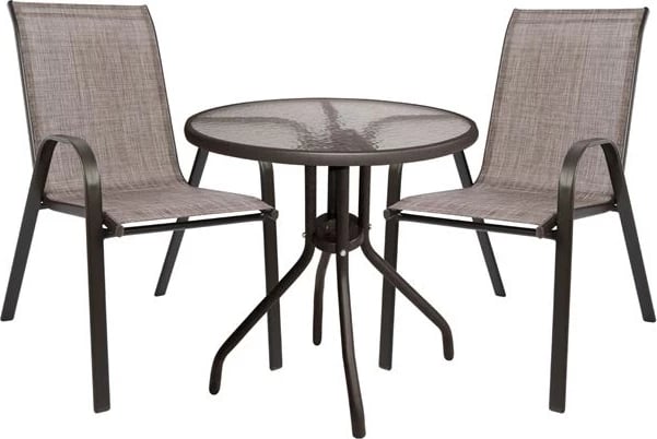 Set kopshti tavolinë & karrige Leon FH5184.02, 3 pjesë, të kafta