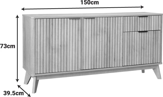 Bufe Hamea, MDF, ngjyrë natyrale, 150x39.5x73cm
