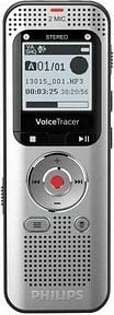 Diktafon Philips DVT2015 8 GB, 2 mikrofona stereo, microSD, LCD 33 mm, USB, zi/argjendtë