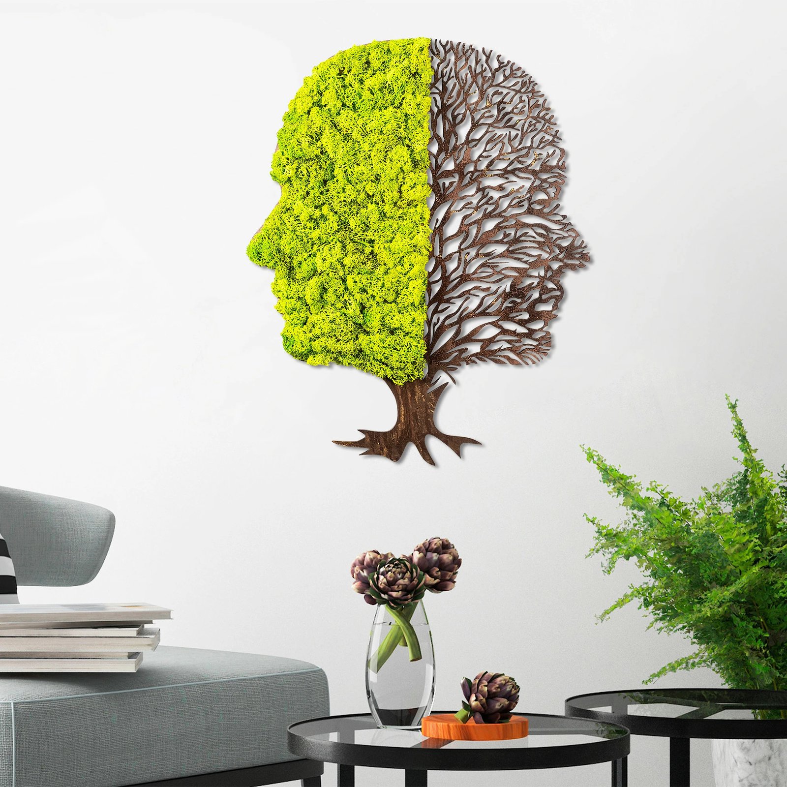 Aksesor dekorativ muri Wallity, jeshil dhe kafe