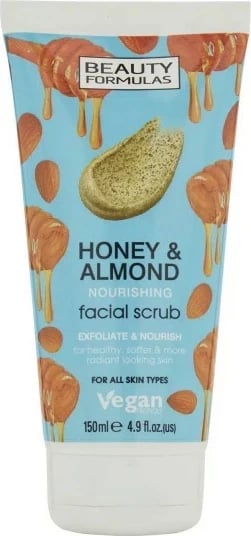 Scrub për fytyrë Beauty Formulas Honey & Almond, 150 ml