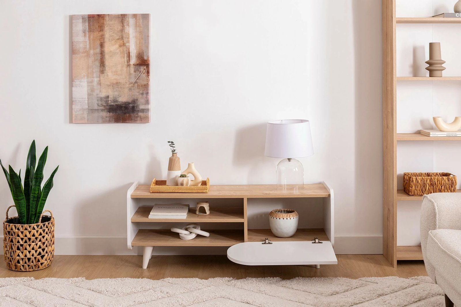 Komodë TV Hanah Home, Mindy Tv 120, ngjyrë safir dhe e bardhë