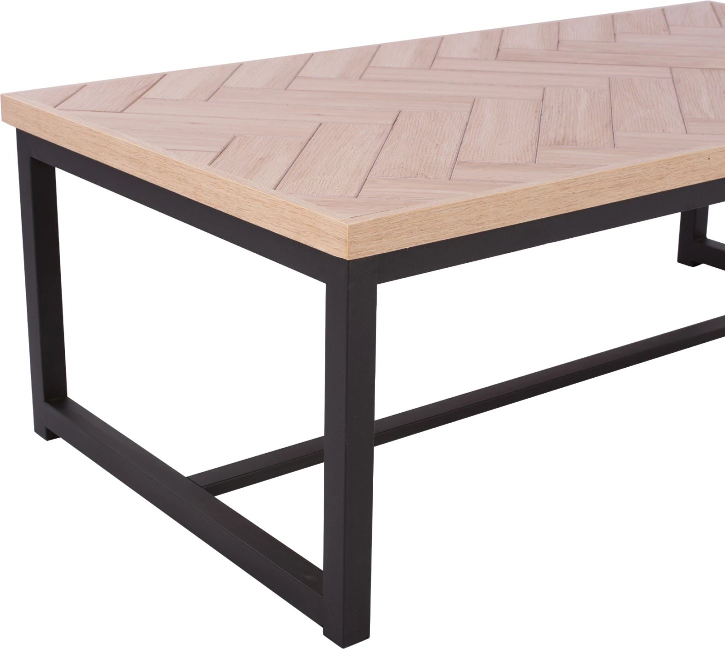 Tavolinë kafeje Chanelle, ngjyrë natyrale me këmbë të zeza, 110x59x38 cm, FH8648